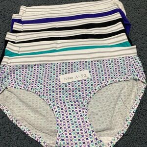 6 Pack Women’s  Hanes  Cotton Bikini  Size 5, Variety Pack ,100% Cotton,